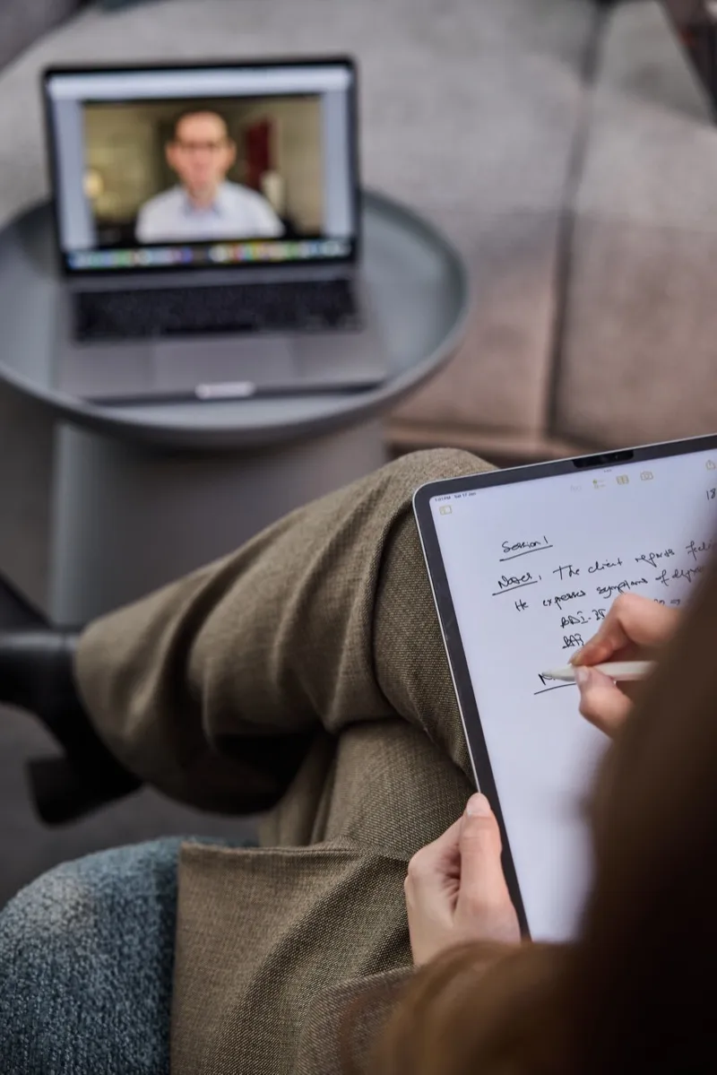 Online telehealth psychology session